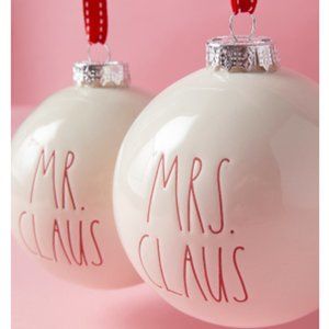 Rae Dunn Mr & Mrs Claus Ornaments
